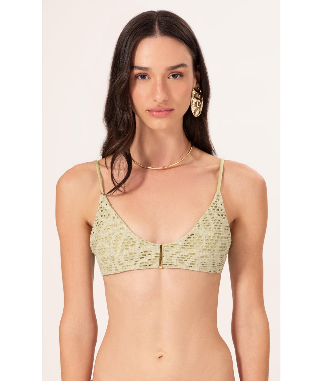 Top Regata Passador Rendado Lux Verde Agua