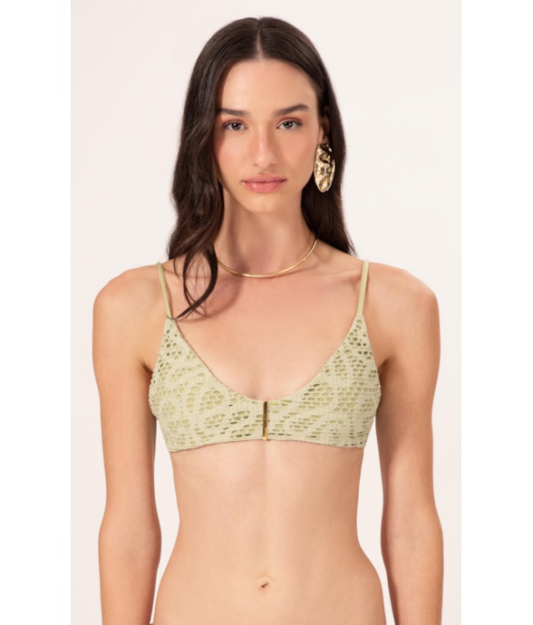 Top Regata Passador Rendado Lux Verde Agua