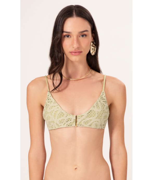 Top Regata Passador Rendado Lux Verde Agua