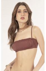 Top Reto Franzido Draping Marrom