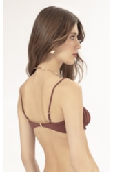Top Reto Franzido Draping Marrom