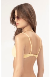 Top Reto Franzido Fluid Amarelo Manteiga