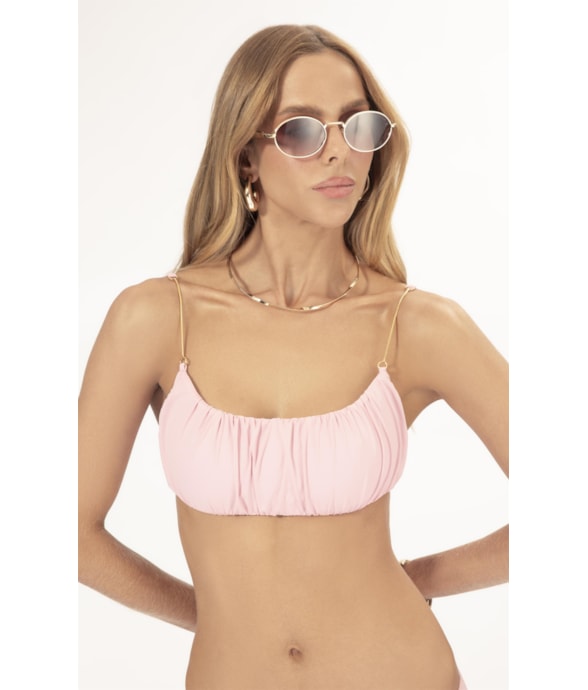 Top Reto Franzido Fluid Rosa