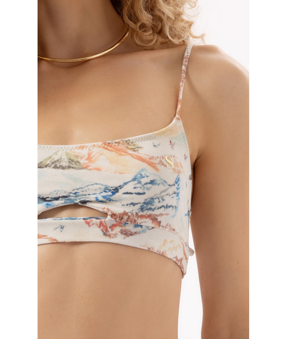 Top Reto Recorte Ski Off White