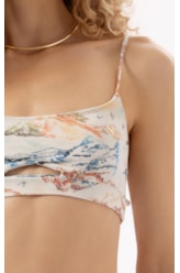 Top Reto Recorte Ski Off White