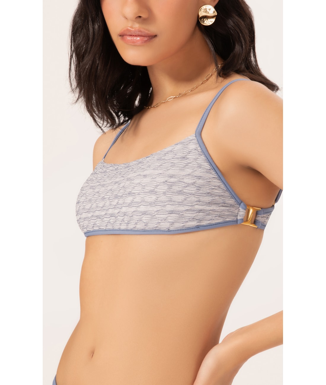 Top Reto Viés Versi Azul Jeans Mescla