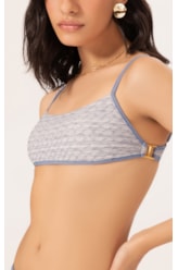 Top Reto Viés Versi Azul Jeans Mescla