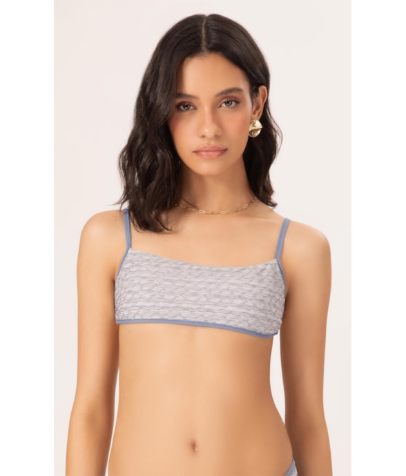 Top Reto Viés Versi Azul Jeans Mescla