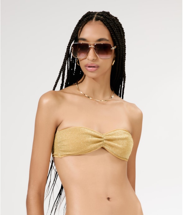 Top Tomara Que Caia Twist Hollywood Dourado