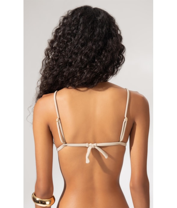 Top Triâgulo Fixo Canelado Sculpt Areia
