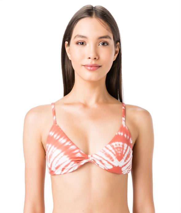 Top Triângulo Bojo Tie Dye Rosa