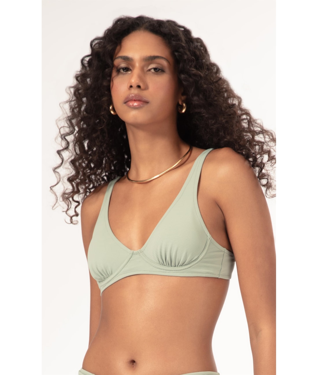 Top Triângulo Com Arco Comfort Essential Verde Oliva