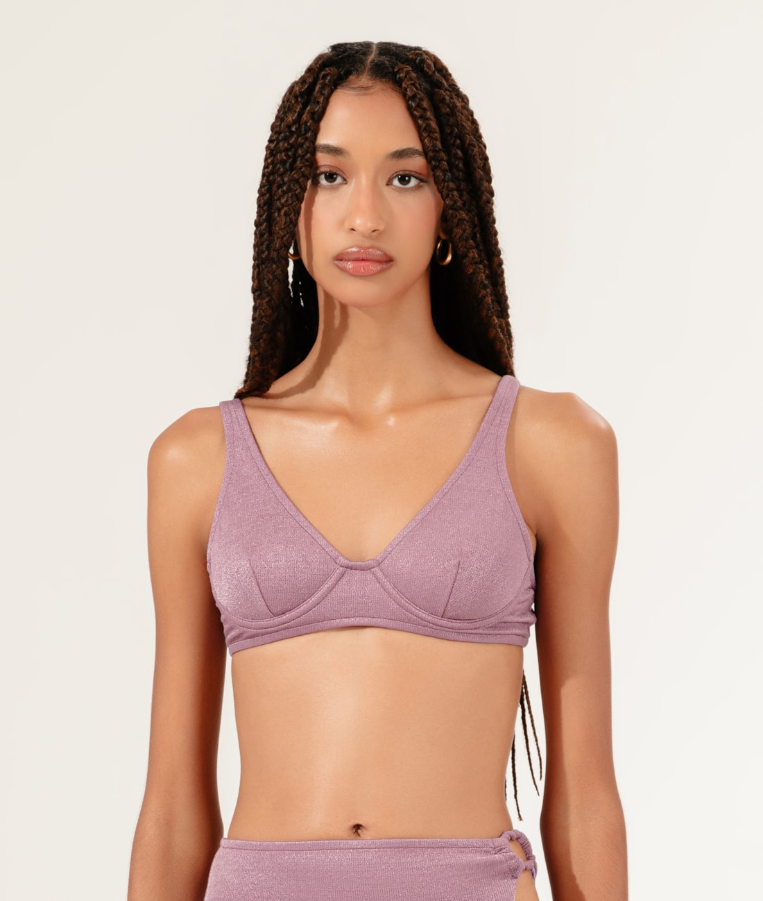 Top Triângulo Com Arco Comfort Positano Roxo