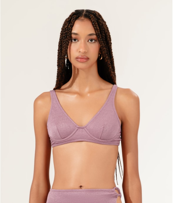 Top Triângulo Com Arco Comfort Positano Roxo