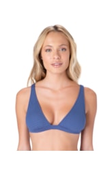 Top Triângulo Crochet Azul Claro