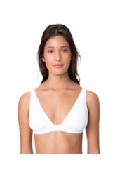 Top Triângulo Crochet Branco