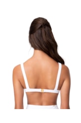 Top Triângulo Crochet Branco