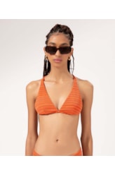 Top Triângulo Detalhe Costas Texture Laranja