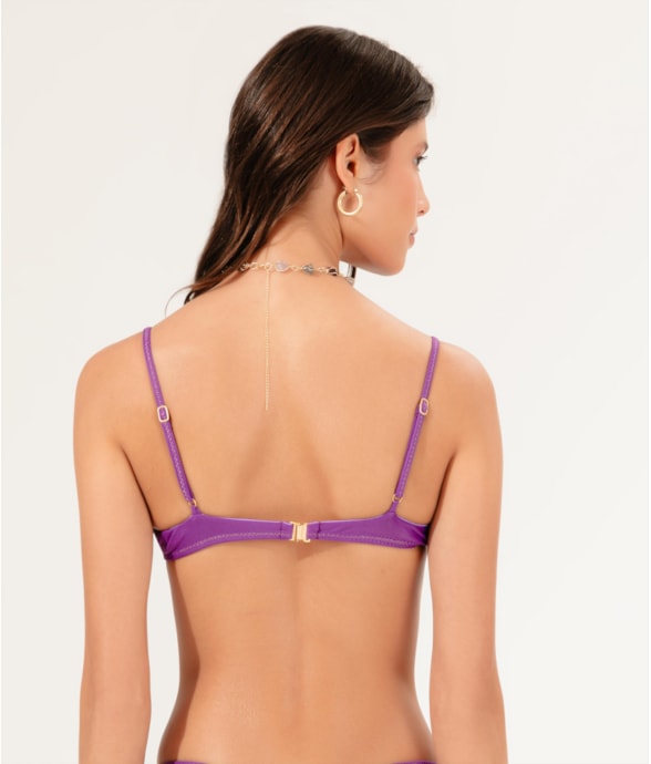 Top Triângulo Detalhe Pop Violeta