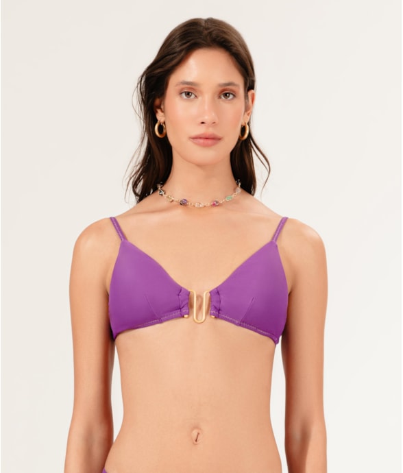 Top Triângulo Detalhe Pop Violeta