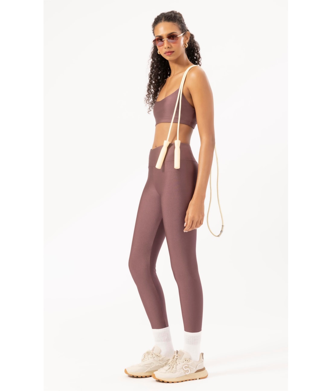 Top Triângulo Fitness Basics Marrom Escuro