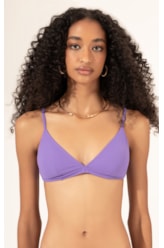 Top Triângulo Fixo Canelado Geo Violeta