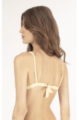 Top Triãngulo Fixo Crepe Shine Amarelo Manteiga