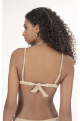 Top Triângulo Fixo Crepe Shine Marrom