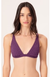 Top Triângulo Fixo Crepe Shine Roxo