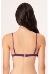 Top Triângulo Fixo Crepe Shine Roxo