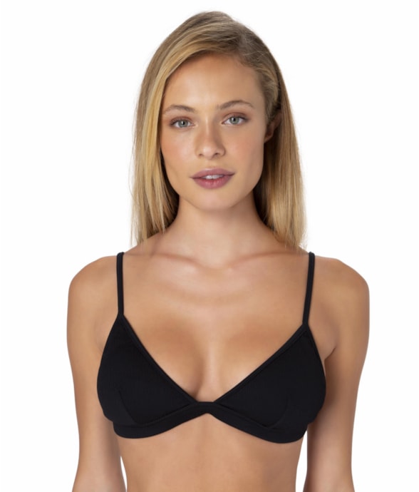 Top Triângulo Fixo Esmeralda Preto