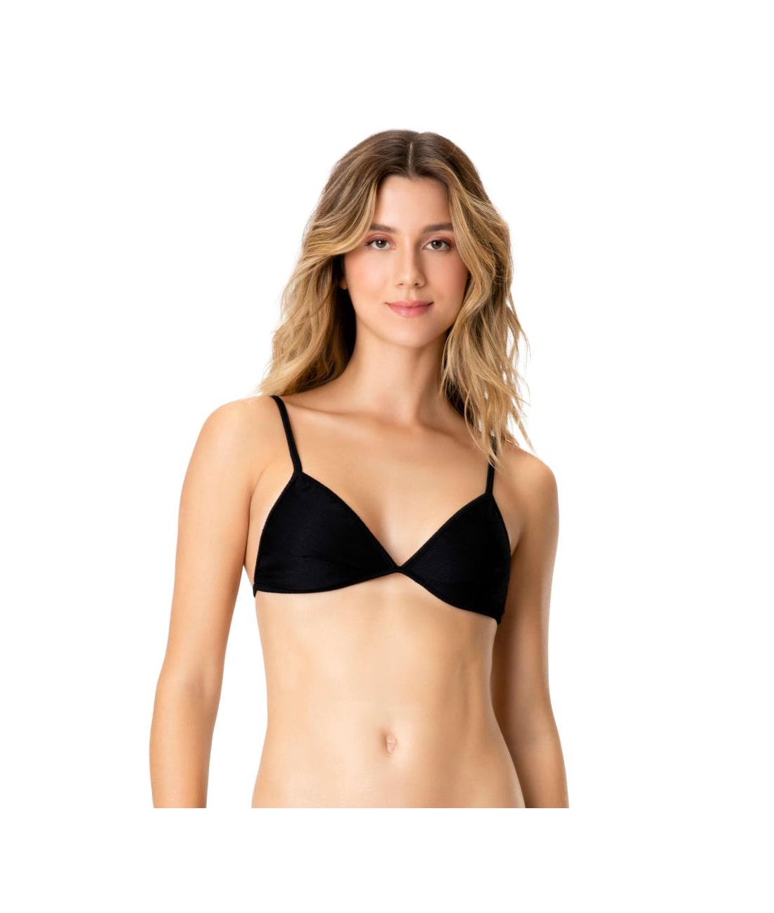 Top Triângulo Fixo Jacquard Preto