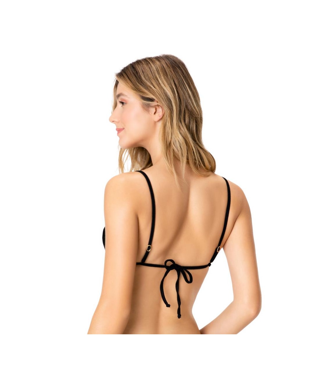 Top Triângulo Fixo Jacquard Preto