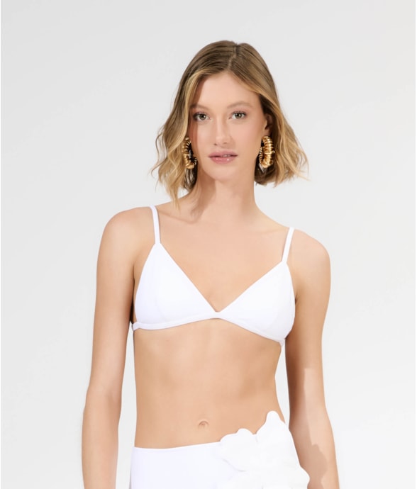 Top Triângulo Fixo Liso Blossom Branco