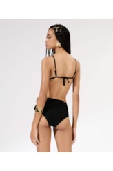 Top Triângulo Fixo Liso Blossom Preto