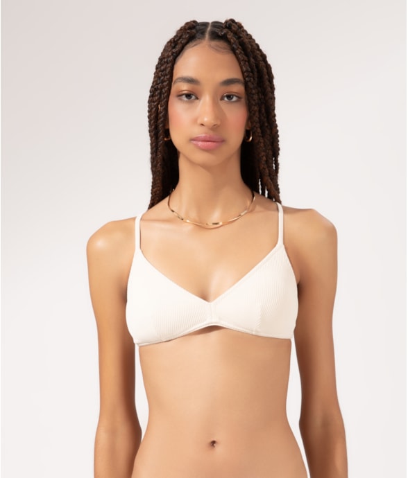 Top Triângulo Fixo Madras Off White