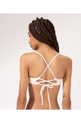 Top Triângulo Fixo Madras Off White