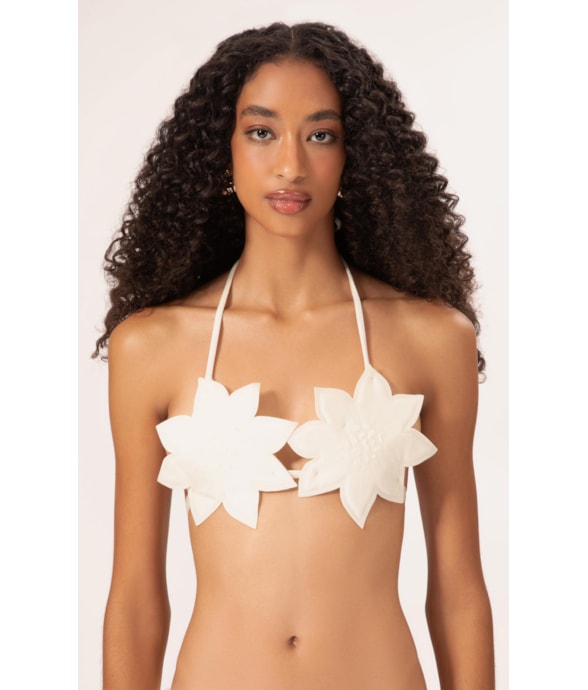Top Triângulo Fleur Perola