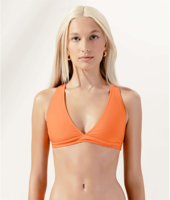 Top Triângulo Largo Sporty Laranja