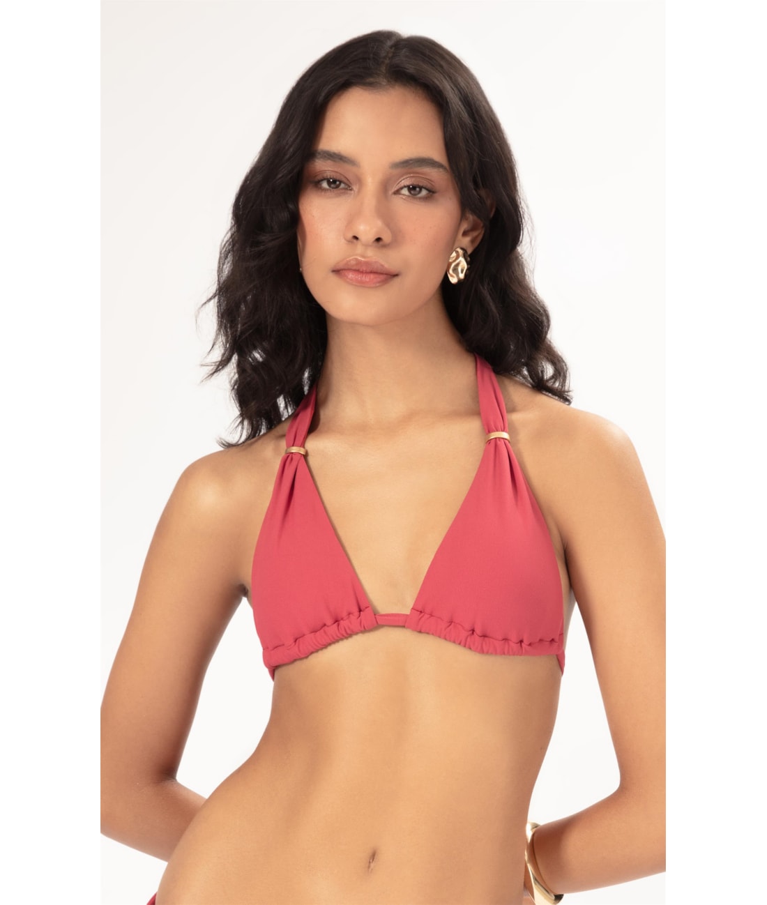 Top Triângulo Lenco Crepe Ocean Melancia