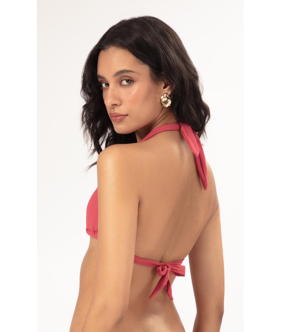 Top Triângulo Lenco Crepe Ocean Melancia