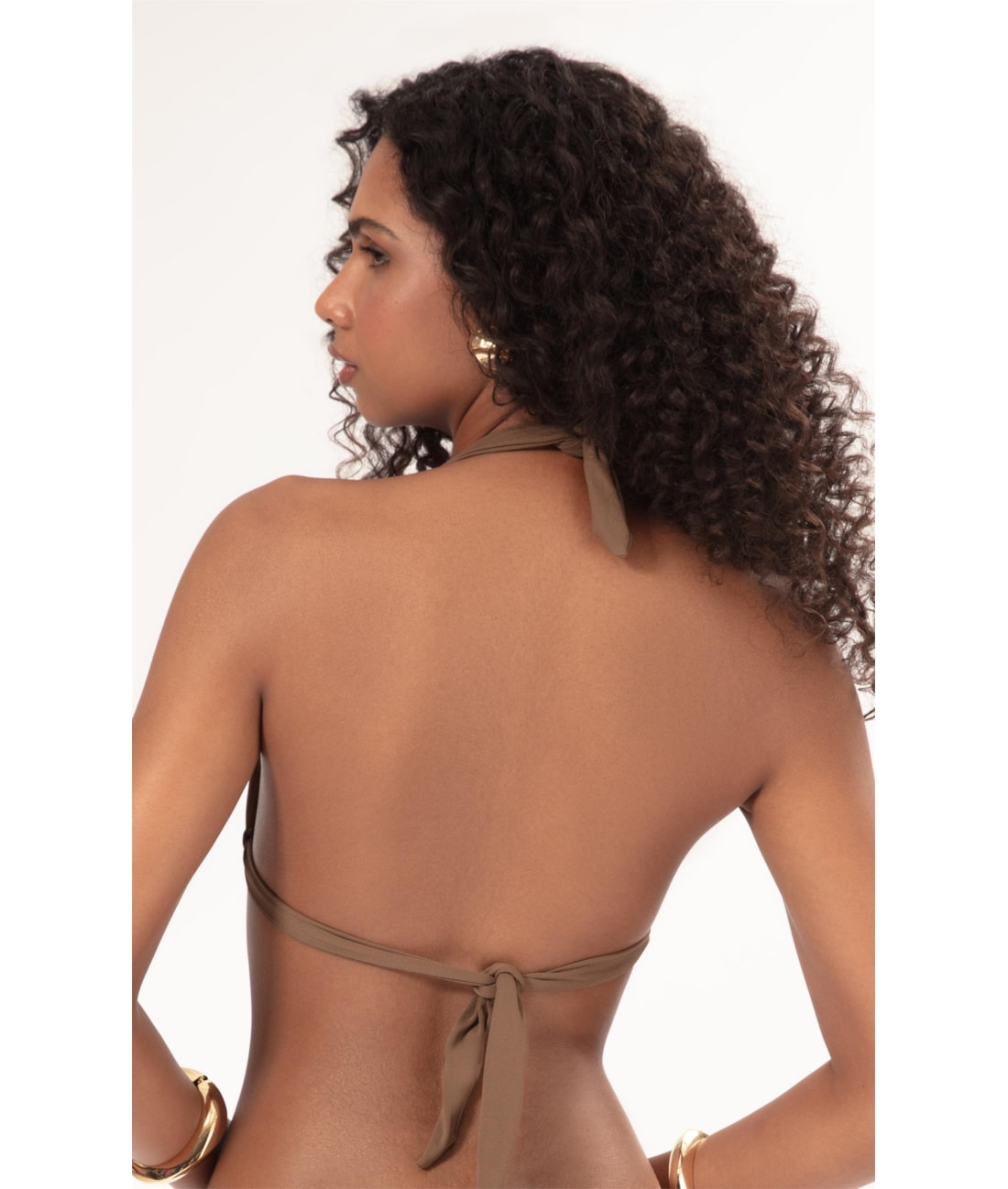 Top Triângulo Lenco Crepe Ocean Tabaco