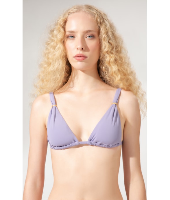 Top Triângulo Lenço Draping Lilas
