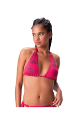 Top Triângulo Lenço Rayas Pink