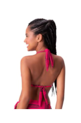 Top Triângulo Lenço Rayas Pink