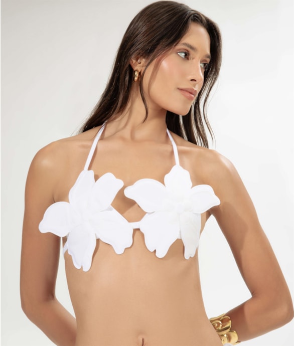Top Triângulo Liso Blossom Branco