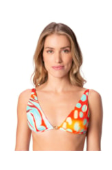 Top Triângulo Longo Acqua Vermelho