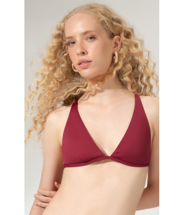 Top Triângulo Longo Allure Bordeaux