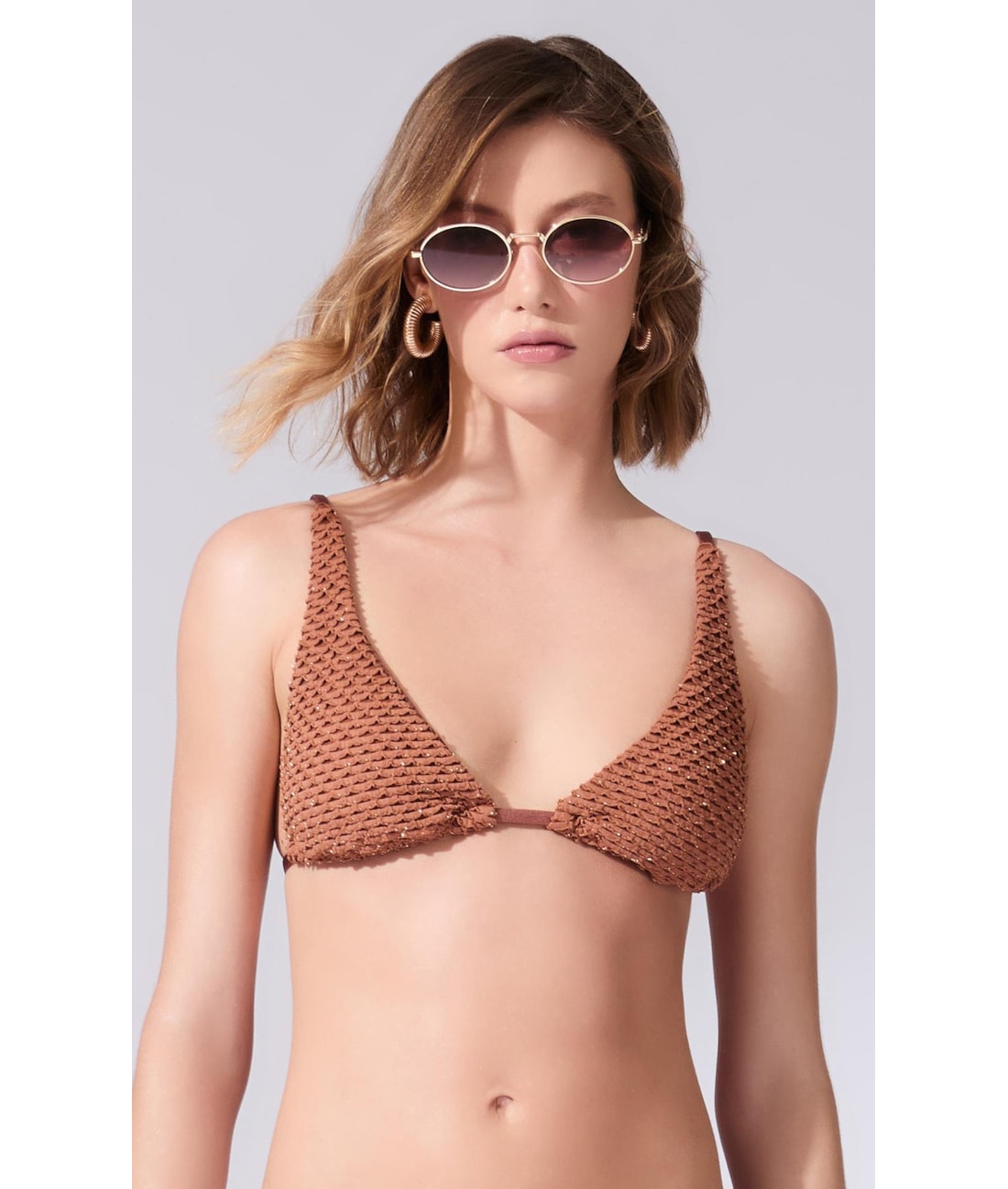 Top Triângulo Longo Bayside Caramelo