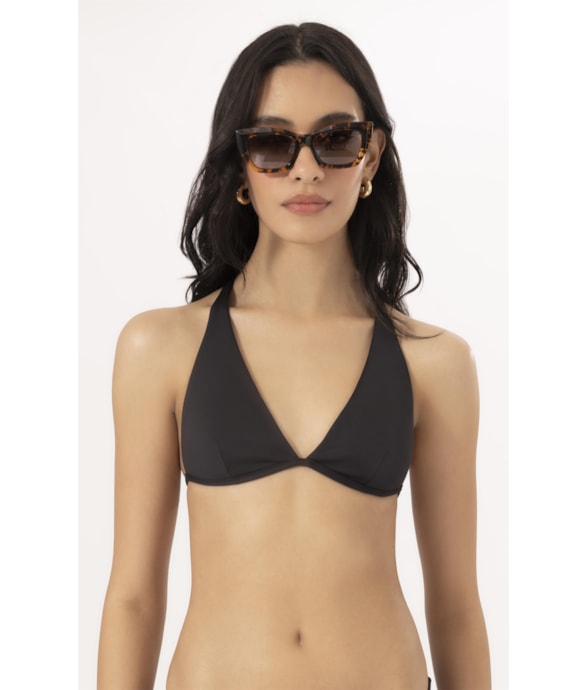 Top Triângulo Longo Gaia Preto
